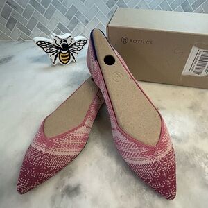 Rothy's Pink Plaid 🩷 The Point Flats Size 10